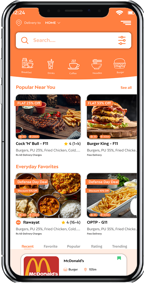 Food delivery app Deal Detail